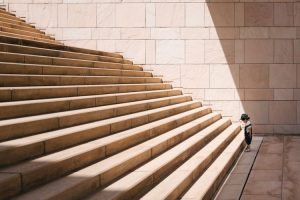 Boy at Bottom of Stone Stairs